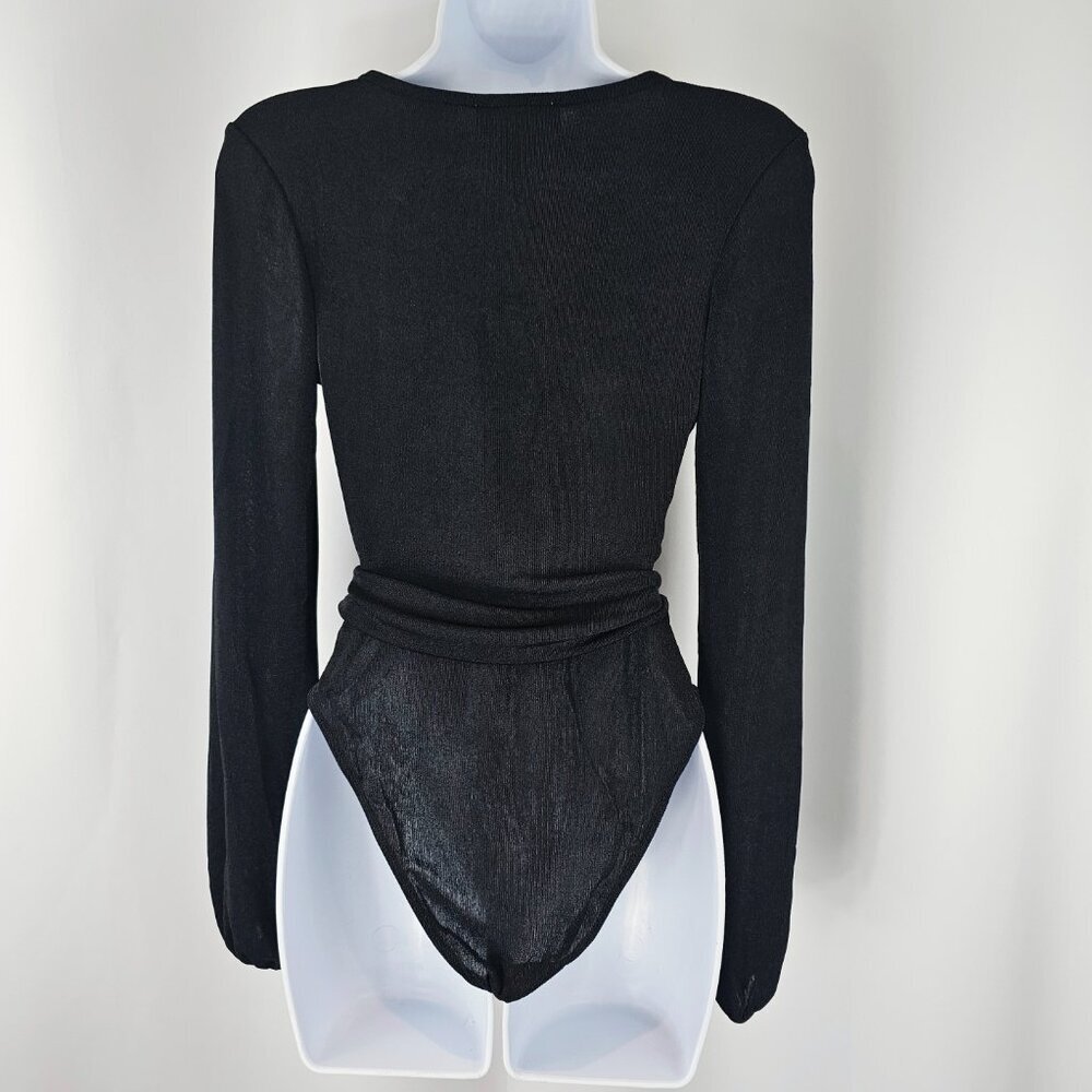 Band Of The Free Black Cowl Neck Long Sleeve Body Suit Women's Size Small NWT - Picture 7 of 14